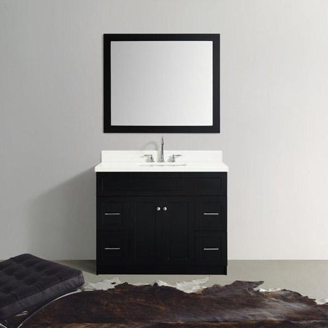 Image of Ariel Hamlet 43" Black Modern Single Sink Vanity Set F043S-WQ-VO-BLK