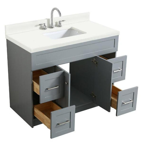Image of Ariel Hamlet 43" Grey Modern Single Sink Vanity Set F043S-WQ-GRY