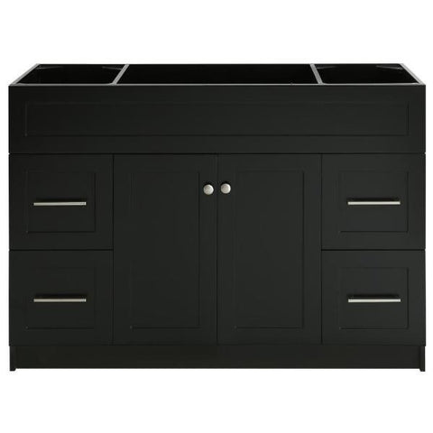 Image of Ariel Hamlet 48" Black Modern Single Sink Bathroom Vanity Base Cabinet F049S-BC-BLK F043S-BC-BLK