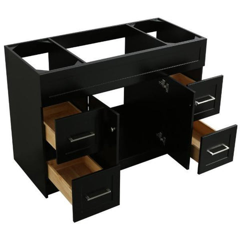 Image of Ariel Hamlet 48" Black Modern Single Sink Bathroom Vanity Base Cabinet F049S-BC-BLK F049S-BC-BLK