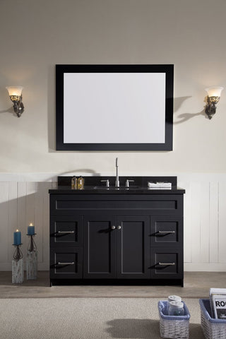 Image of Ariel Hamlet 49" Single Sink Vanity Set with Absolute Black Granite Countertop in Black F049S-AB-BLK