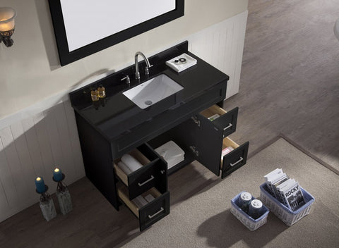 Image of Ariel Hamlet 49" Single Sink Vanity Set with Absolute Black Granite Countertop in Black F049S-AB-BLK