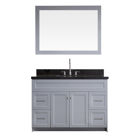 Image of Ariel Hamlet 49" Single Sink Vanity Set with Absolute Black Granite Countertop in Grey F049S-AB-GRY
