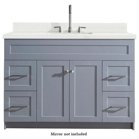 Image of Ariel Hamlet 49" Single Sink Vanity Set with White Quartz Countertop in Grey F049S-WQ-GRY