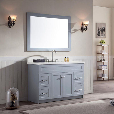 Image of Ariel Hamlet 49" Single Sink Vanity Set with White Quartz Countertop in Grey F049S-WQ-GRY