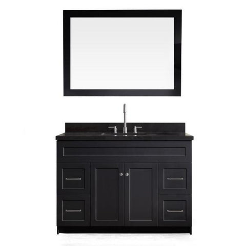 Image of Ariel Hamlet 49" White Modern Single Sink Vanity Set F049S-AB-BLK