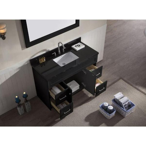 Image of Ariel Hamlet 49" White Modern Single Sink Vanity Set F049S-AB-BLK