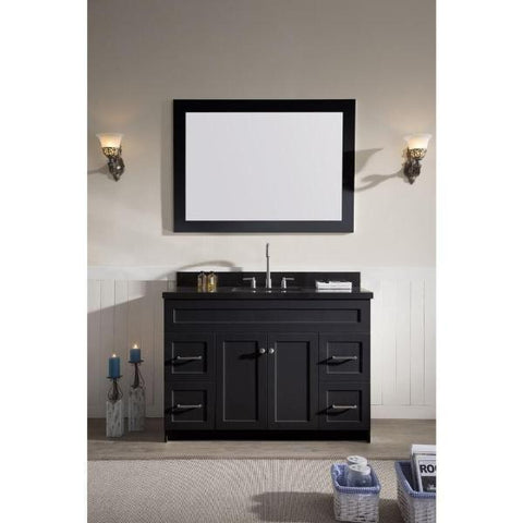 Image of Ariel Hamlet 49" White Modern Single Sink Vanity Set F049S-AB-BLK