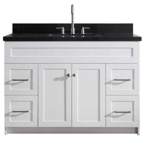 Image of Ariel Hamlet 49" White Modern Single Sink Vanity Set F049S-AB-WHT