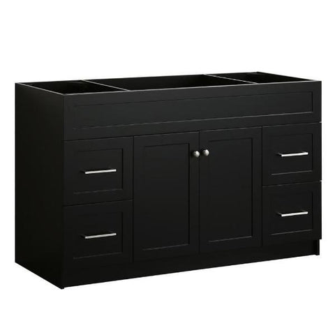 Image of Ariel Hamlet 54" Black Modern Single Sink Bathroom Vanity Base Cabinet F055S-BC-BLK F049S-BC-BLK