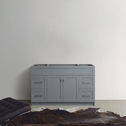 Image of Ariel Hamlet 54" Grey Modern Single Sink Bathroom Vanity Base Cabinet F055S-BC-GRY F055S-BC-GRY