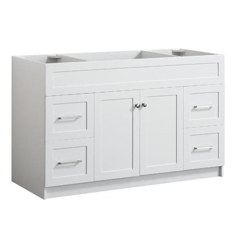 Image of Ariel Hamlet 54" White Modern Single Sink Bathroom Vanity Base Cabinet F055S-BC-WHT F055S-BC-WHT