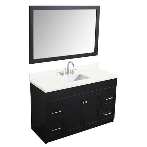 Image of Ariel Hamlet 55" Black Modern Single Sink Vanity Set F055S-WQ-BLK