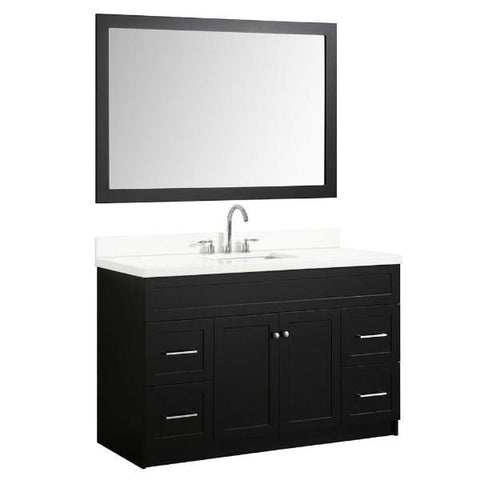 Image of Ariel Hamlet 55" Black Modern Single Sink Vanity Set F055S-WQ-BLK
