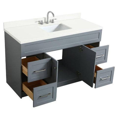 Image of Ariel Hamlet 55" Grey Modern Single Sink Vanity Set F055S-WQ-GRY