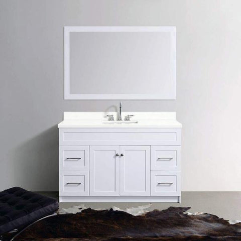 Image of Ariel Hamlet 55" White Modern Single Sink Vanity Set F055S-WQ-WHT
