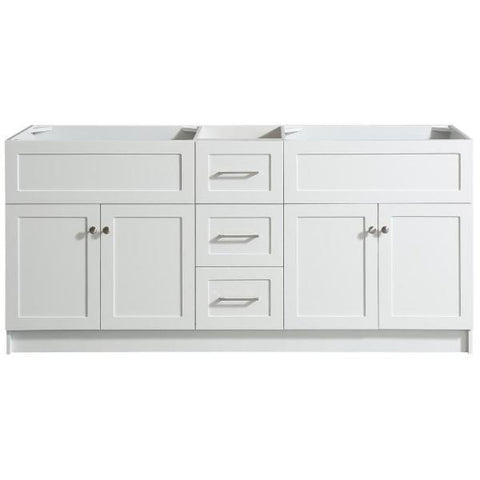 Image of Ariel Hamlet 72" White Modern Single Sink Bathroom Vanity Base Cabinet F073D-BC-WHT F073D-BC-GRY