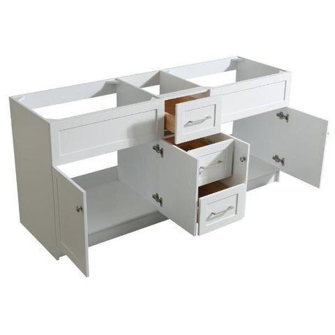 Image of Ariel Hamlet 72" White Modern Single Sink Bathroom Vanity Base Cabinet F073D-BC-WHT F073D-BC-WHT
