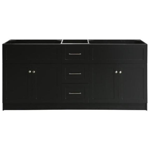 Image of Ariel Hamlet 73" Black Modern Single Sink Bathroom Vanity Base Cabinet F073D-BC-BLK F055S-BC-BLK