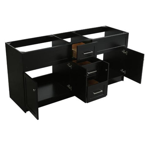 Image of Ariel Hamlet 73" Black Modern Single Sink Bathroom Vanity Base Cabinet F073D-BC-BLK F055S-BC-BLK