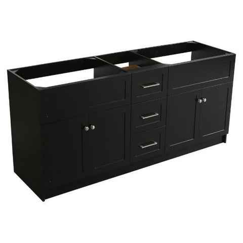 Image of Ariel Hamlet 73" Black Modern Single Sink Bathroom Vanity Base Cabinet F073D-BC-BLK F055S-BC-BLK