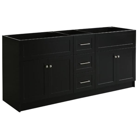 Image of Ariel Hamlet 73" Black Modern Single Sink Bathroom Vanity Base Cabinet F073D-BC-BLK F055S-BC-BLK