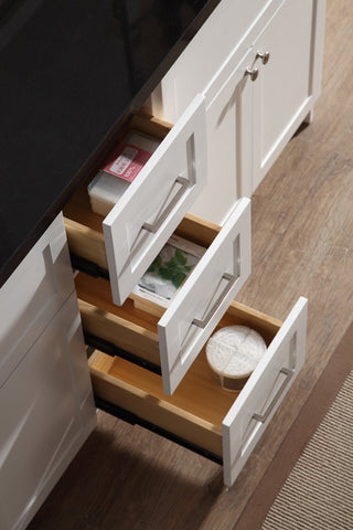 Image of Ariel Hamlet 73" Double Sink Vanity Set with Absolute Black Granite Countertop in White F073D-AB-WHT