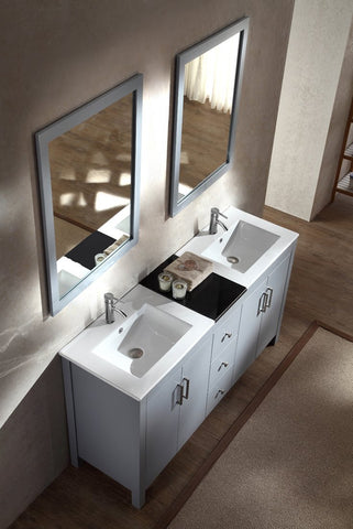 Image of Ariel Hanson 60" Double Sink Vanity Set in Grey K060D-GRY