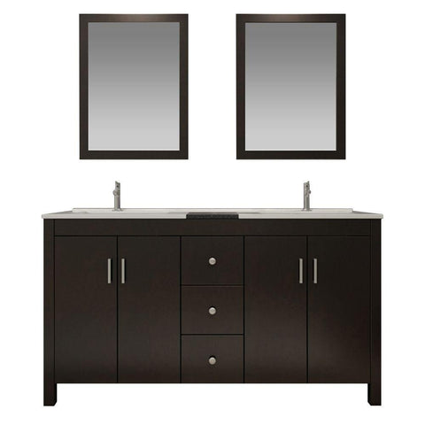 Image of Ariel Hanson 72" Double Sink Vanity Set in Espresso K072D-ESP