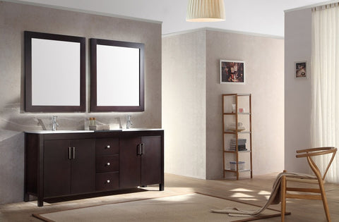 Image of Ariel Hanson 72" Double Sink Vanity Set in Espresso K072D-ESP