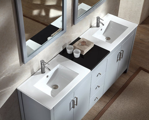 Image of Ariel Hanson 72" Double Sink Vanity Set in Grey K072D-GRY