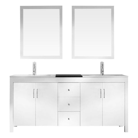 Image of Ariel Hanson 72" Double Sink Vanity Set in White K072D-WHT