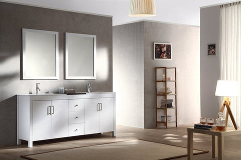 Image of Ariel Hanson 72" Double Sink Vanity Set in White K072D-WHT