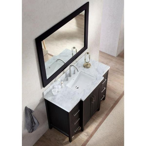 Image of Ariel Hollandale 49" Black Single Sink Bathroom Vanity E049S-WHT A043S-R-VO-WHT
