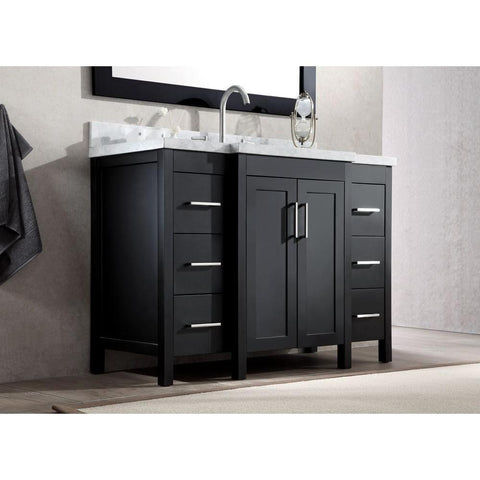 Image of Ariel Hollandale 49" Black Single Sink Bathroom Vanity E049S-WHT A043S-R-VO-WHT