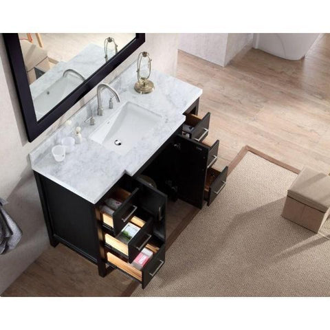 Image of Ariel Hollandale 49" Black Single Sink Bathroom Vanity E049S-WHT A043S-R-VO-WHT