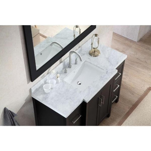 Image of Ariel Hollandale 49" Black Single Sink Bathroom Vanity E049S-WHT A043S-R-VO-WHT
