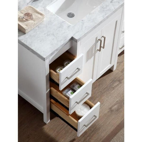 Image of Ariel Hollandale 49" White Modern Single Sink Bathroom Vanity With Mirror E049S-WHT E049S-BLK