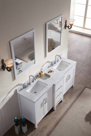 Image of Ariel Hollandale 73" Double Sink Vanity Set in White E073D-WHT
