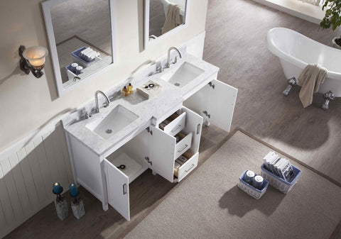 Image of Ariel Hollandale 73" Double Sink Vanity Set in White E073D-WHT
