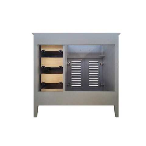 Image of Ariel Kensington 36" Grey Transitional Single Sink Base Cabinet D037S-L-BC-GRY