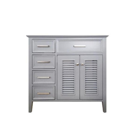 Image of Ariel Kensington 36" Grey Transitional Single Sink Base Cabinet D037S-L-BC-GRY