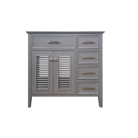 Image of Ariel Kensington 36" Grey Transitional Single Sink Base Cabinet D037S-L-BC-GRY D031S-BC-GRY