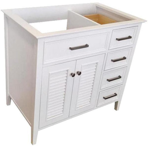 Image of Ariel Kensington 36" White Transitional Single Sink Base Cabinet D037S-L-BC-WHT