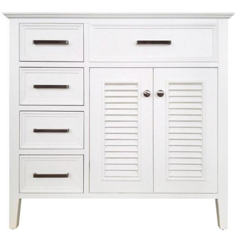 Image of Ariel Kensington 36" White Transitional Single Sink Base Cabinet D037S-L-BC-WHT