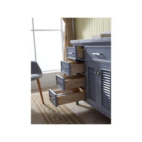 Image of Ariel Kensington 37" Grey Traditional Right Offset Single Sink Bathroom Vanity D037S-R-GRY