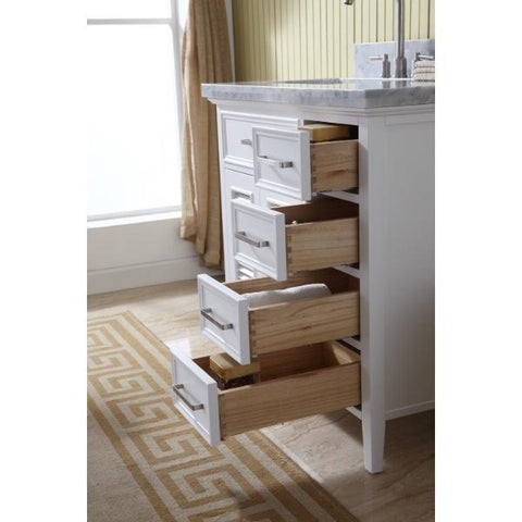 Image of Ariel Kensington 37" White Traditional Left Offset Single Sink Bathroom Vanity D037S-L-WHT