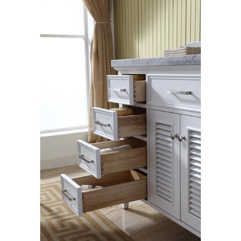 Image of Ariel Kensington 37" White Traditional Right Offset Single Sink Bathroom Vanity D037S-R-WHT