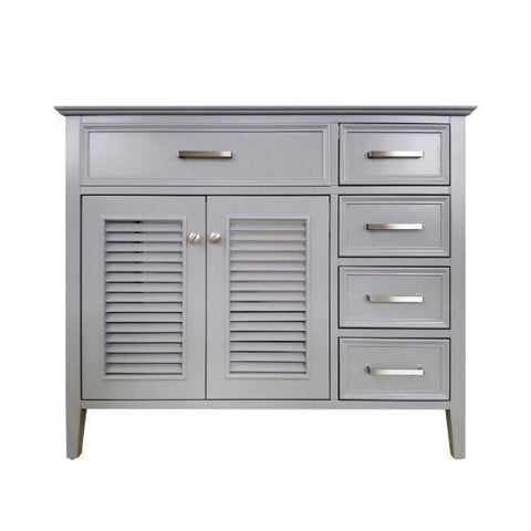 Image of Ariel Kensington 42" Grey Transitional Single Sink Base Cabinet D043S-L-BC-GRY