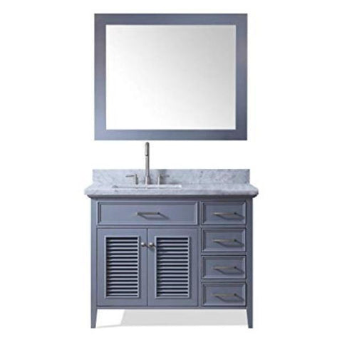 Image of Ariel Kensington 43" Grey Traditional Left Offset Single Sink Bathroom Vanity D043S-L-GRY